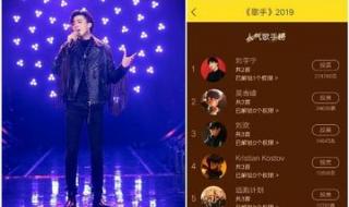 男歌星人气排行榜投票